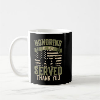 Ehrerbietung für alle, die Ihnen dankten Veteranen Kaffeetasse