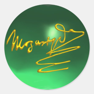 EHRERBIETUNG zur MOZART-Goldunterzeichnung des Runder Aufkleber