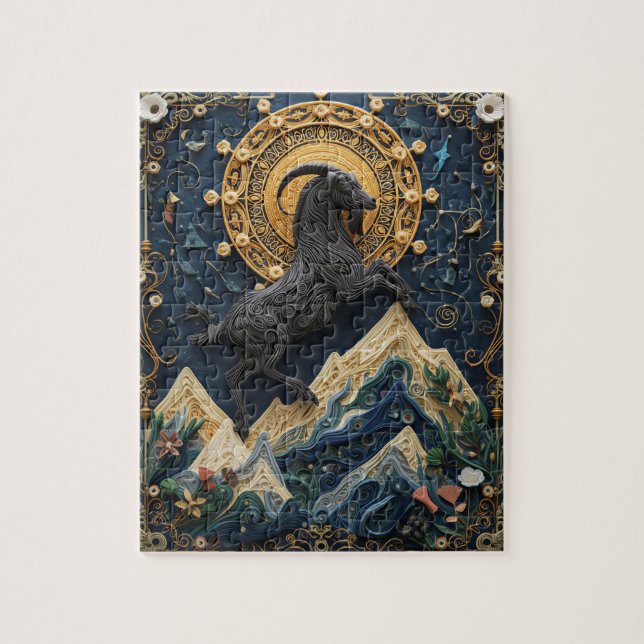 Ehrgeiziger Steinbock - Papierquilling (Vertikal)