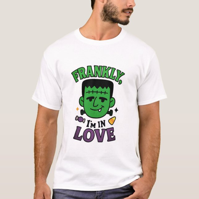 Ehrlich gesagt bin ich in Liebe Frankenstein Hallo T-Shirt (Vorderseite)