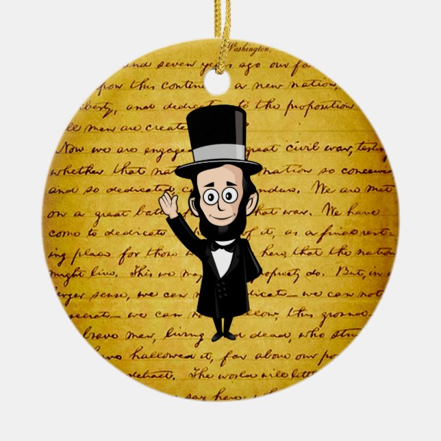 Ehrlicher Abe und seine Gettysburg-Adresse Keramikornament (Vorne)