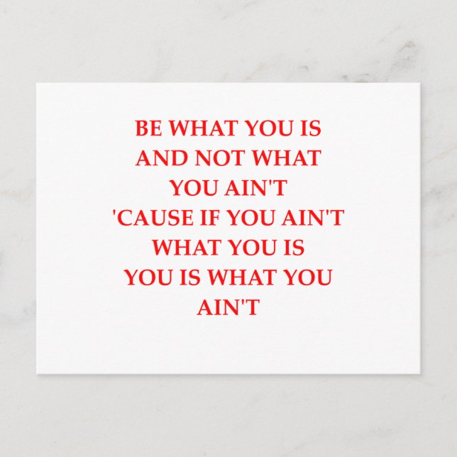 Ehrlichkeit Postkarte (Vorderseite)