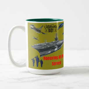 Ehrung der mächtigen militärischen Olive Zweifarbige Tasse