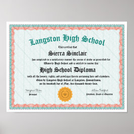 Ehrung des Diploms der Hochschule Poster