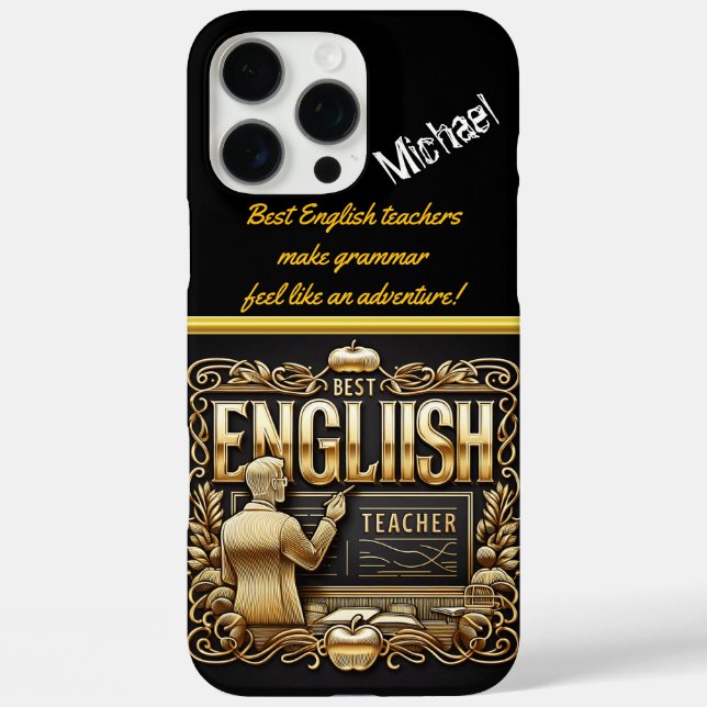 Ehrung eines bemerkenswerten Englischlehrers iPhone 16 Pro Max Hülle (Rückseite)