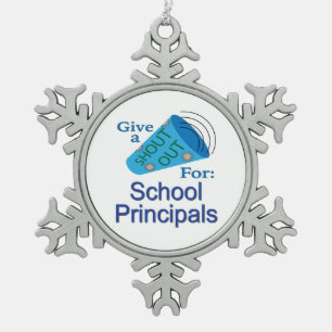 Ehrung für Schulleiter Schneeflocken Zinn-Ornament