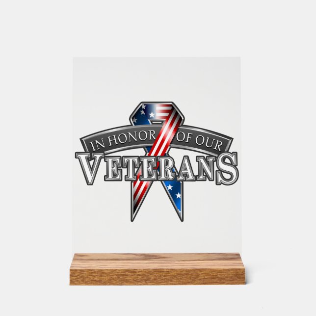 Ehrung von Veteranen Acrylschild (Vorderseite)