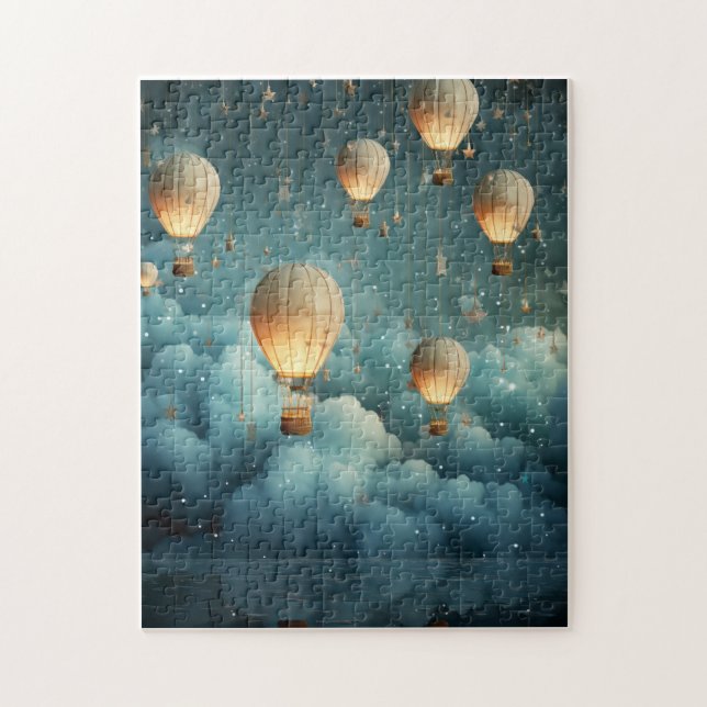 Ehtereal Watercolor Hot Air Balloons (Vertikal)
