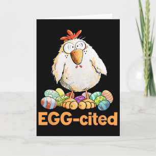 Ei-Aufgeregtes Lustiges Osterhuhn-Design Karte