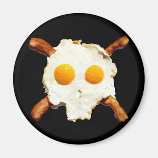 Ei & Bacon Skull - Schwarzer Hintergrund Magnet