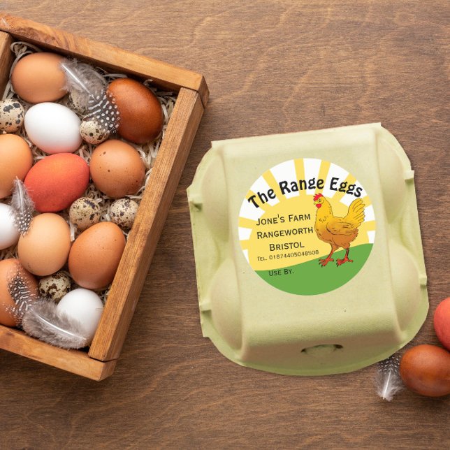 Ei Box Label free range Runder Aufkleber (Von Creator hochgeladen)