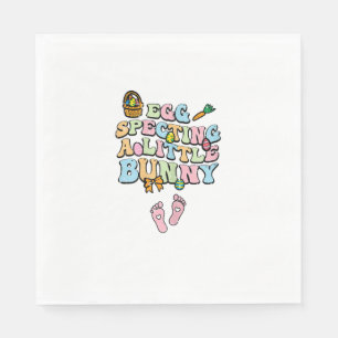 Ei, das Erwarten eines kleinen Häschen Ostern Schw Serviette