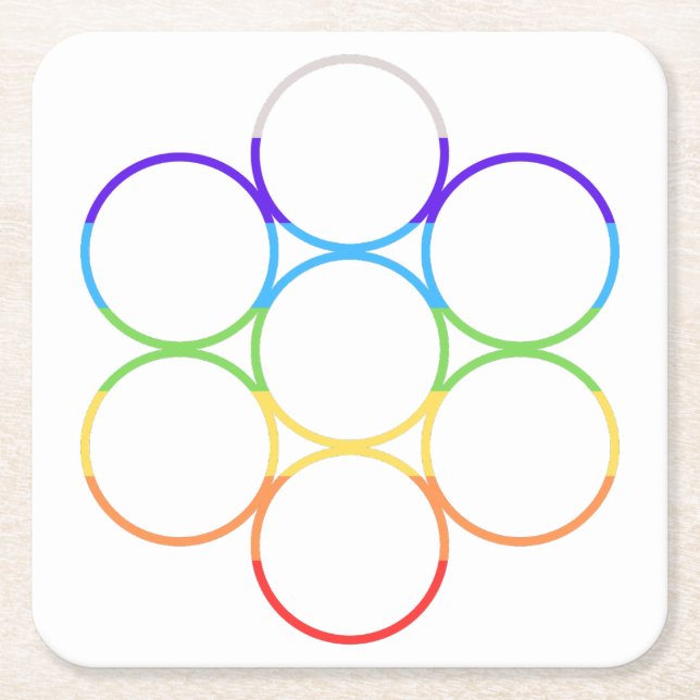 Ei des Lebens Chakra Single Rechteckiger Pappuntersetzer (Vorderseite)