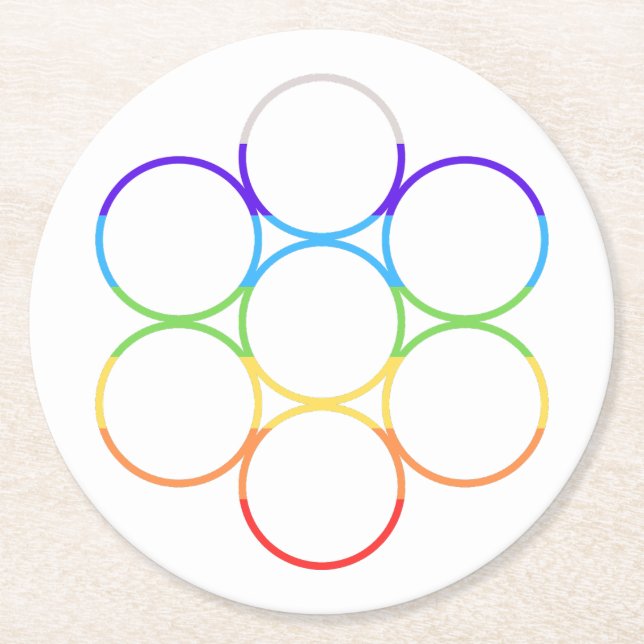 Ei des Lebens Chakra Single Runder Pappuntersetzer (Vorderseite)