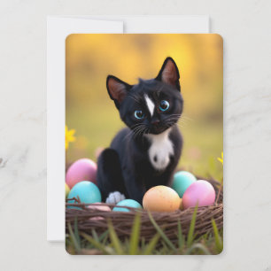 Ei-genial: Felinis Frühlingsüberraschung Feiertagskarte