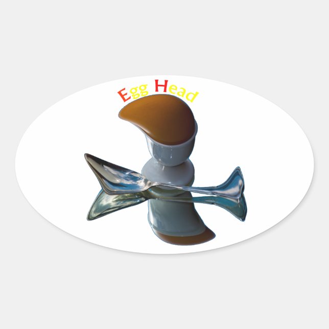 Ei Head Quirky Designs Ovaler Aufkleber (Vorderseite)