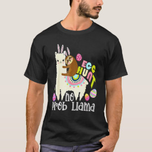 Ei Hunt No Prob Llama Bunny Sloth Riding Llama Ea T-Shirt
