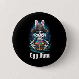 Ei Hunt Skeleton Bunny Pirate Rabbit Boys Oster Button