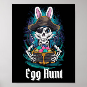 Ei Hunt Skeleton Bunny Pirate Rabbit Boys Oster Poster