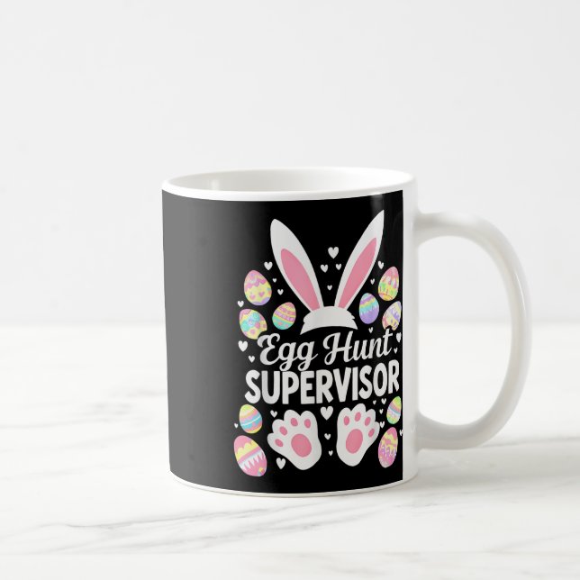 Ei Hunt Supervisor Funny Oaster Day Egg Hunt Squa Kaffeetasse (Rechts)