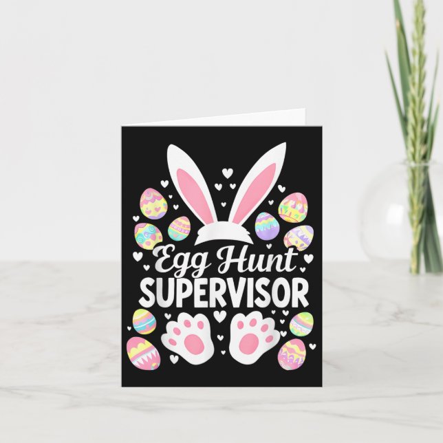 Ei Hunt Supervisor Funny Oaster Day Egg Hunt Squa Karte (Vorderseite)