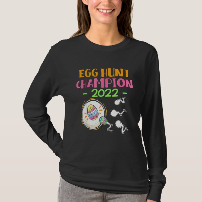 Ei-Jagd Champion 2022 Osterschwangerschaft Ankündi T-Shirt (Vorderseite)