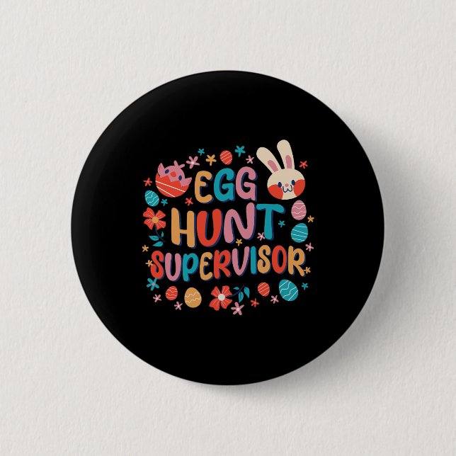 Ei Jagd Hüter Eier Jagd Party Ostertag Button (Vorderseite)