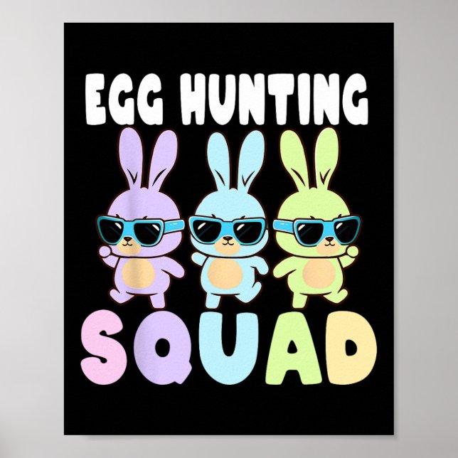 Ei Jagdplatz Funny Oaster Bunnies Ei Hunt Poster (Vorne)