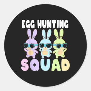 Ei Jagdplatz Funny Oaster Bunnies Ei Hunt Runder Aufkleber