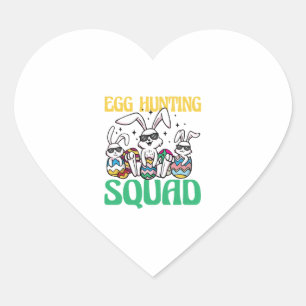 Ei Jagen Squad Osterfest Gezwitscher Ostereier Jag Herz-Aufkleber