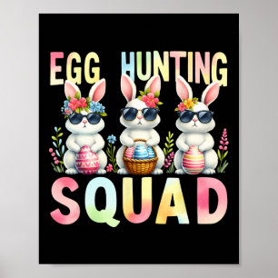 Ei Jagen Squad Ostertag Bunny Egg Hunt Happy Poster