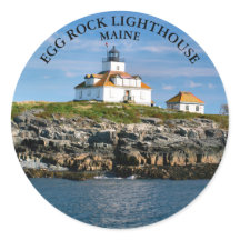 Ei Rock Lighthouse, Maine Round Stickers
