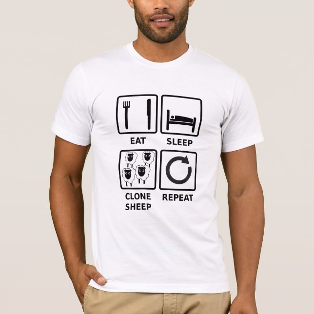 Ei Sleep Klon Schafe wiederholen Shirt (Vorderseite)