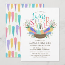 Ei u. bunte Feder-Zwillings-Babyparty