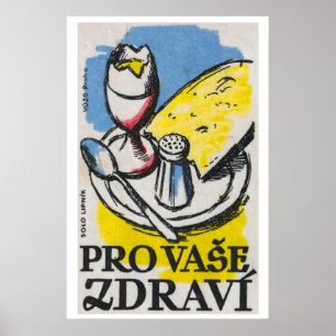 Ei und Käse - Matchbox Druck - Tschechische Wandku Poster