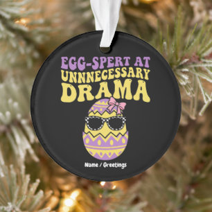 Ei-xperte für unnötiges Drama Lustiges Retro-Oster Ornament