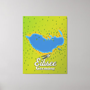 Eibsee Deutschland Reiseplakat. Leinwanddruck