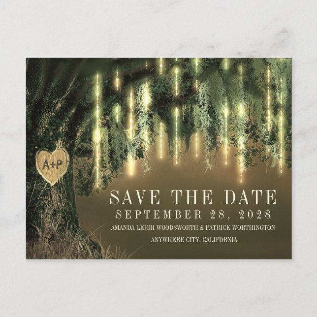 Eichbaum Spanische Moos Save The Date Karten (Vorderseite)