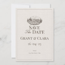 Eiche und Elfenbeinkühe Save the Date Karte