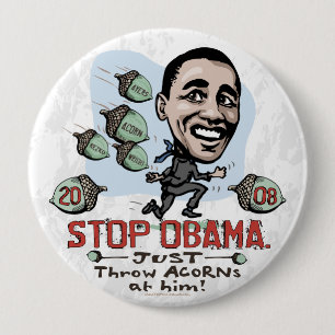EICHEL lustiger Anti-Obama-Knopf Button