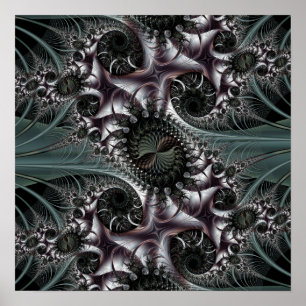 Eicheln u. spiderwebs im Mondschein Poster