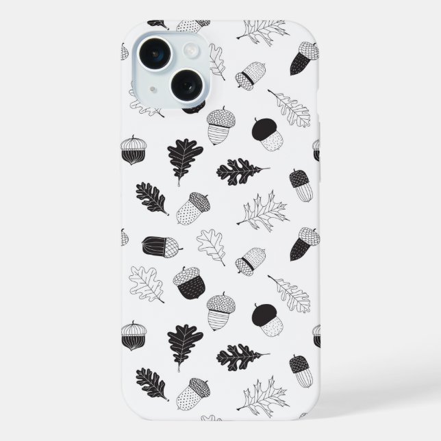 Eicheln und Blätter iPhone 15 Plus Hülle (Rückseite)