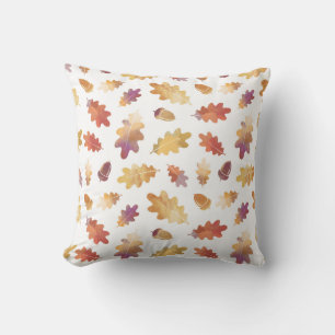 Eichen-Blätter und Eichen-Design in Lila und orang Kissen