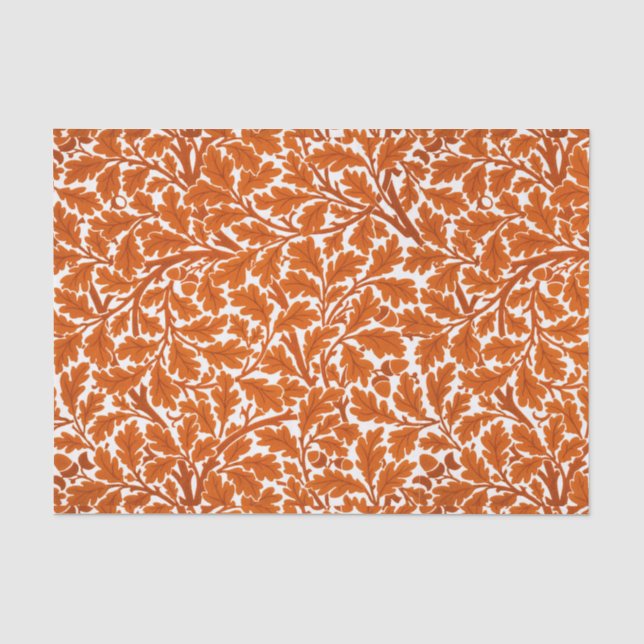 Eichen-Blätter Williams Morris, verrostet Orange Seidenpapier (Vorderseite)