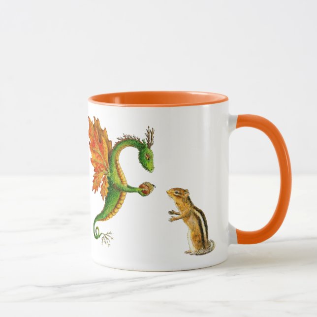 Eichen-Drache"ich Liebe Herbst" Tasse (Rechts)