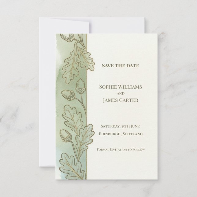 Eichen-Eichel-Save-the-Date-Karte Save The Date (Vorderseite)