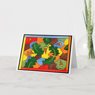 Eichen-Eicheln und Blätter Karte