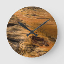 Eichen-Holz-runde Wanduhr