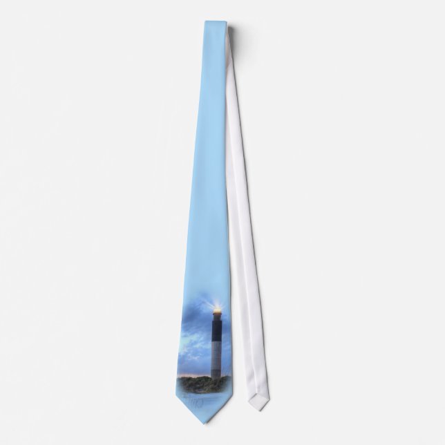 Eichen-Insel-Leuchtturm Carolinas blauer Krawatte (Vorderseite)