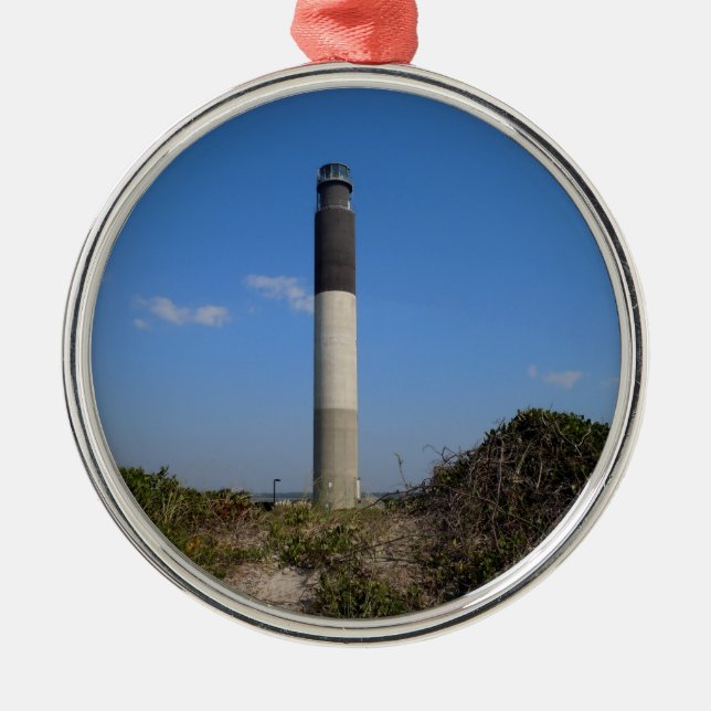 Eichen-Insel-Leuchtturm, North Carolina Ornament Aus Metall (Vorne)